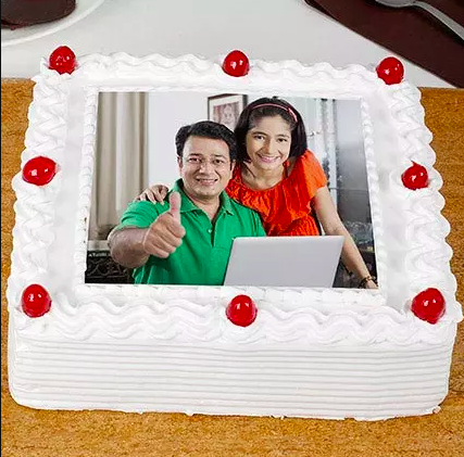 Fathers Day Vanilla Photo Cake